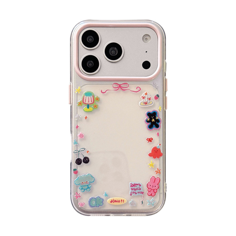 Umicase泰彩卡通风适用苹果17手机壳女iphone16promax透明13/14/15防摔保护套小红书同新款精孔全
