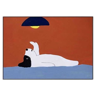 中古风电表箱装饰画卡通动物多巴胺复古高级配电箱电开关遮挡挂画