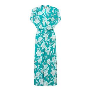 [海岛度假]DVF2025秋冬新款度假青绿星图繁花裹式连衣裙DW2T011