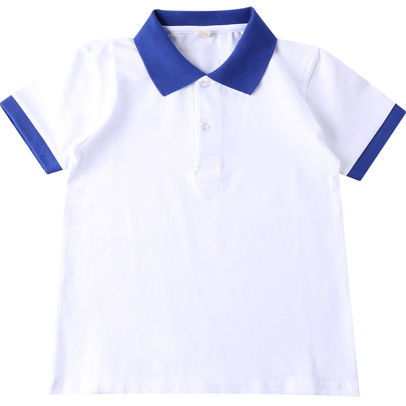 中小学生夏季纯棉翻领短袖polo衫