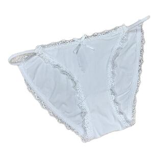 黛冰芯纯棉系绳内裤女生纯欲提臀透气蝴蝶结性感蕾丝镂空丁字裤女