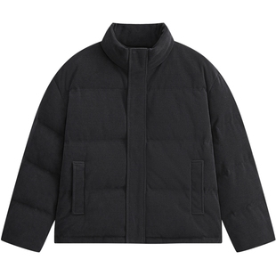 MODE COMMUTER | MC凹凸坑条混纺充绒立领短款加厚保暖羽绒服