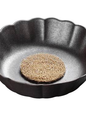 龍颜堂陶制铁釉花菱养壶盘壶承