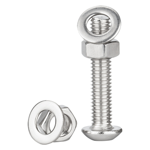 304不锈钢螺帽圆头内六角螺丝螺母套装螺栓镙丝加长组合m3m4m5m6