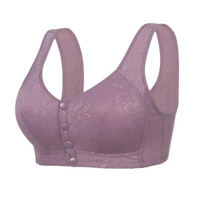 无钢圈纯棉侧收前扣式中老年文胸