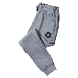 大鹅加绒卫裤男款2025秋冬季新款加绒加厚束脚纯棉裤子休闲长裤女