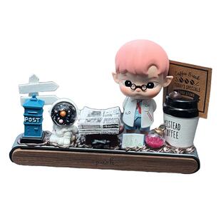 泡泡玛特hp车里放的diy挪车电话牌 奔驰汽车内临时停车号码牌摆件