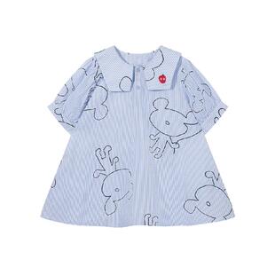 【商场同款】马拉丁童装夏新款印花甜美绣花女童小童连衣裙