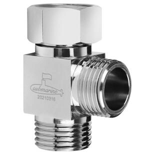 潜水艇活接三通分水器角阀一进二出全铜止水阀门水龙头一分二接头