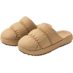 远港加绒防水棉拖鞋女秋冬季2025新款居家用室内保暖厚底皮拖鞋男