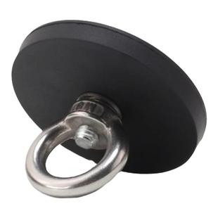 包胶磁铁吊环挂钩不伤漆强磁吸盘 橡胶磁性底座 带孔磁铁挂钩环