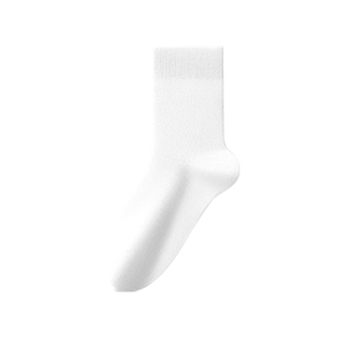 纯棉袜子女款夏季薄款全棉中筒袜网眼透气防臭吸汗黑白色春秋棉袜