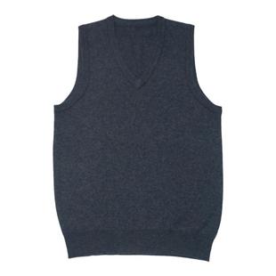 雪豹男士背心鸡心领羊毛衫马甲霸虎新竹男式V领坎肩羊毛背心厚款