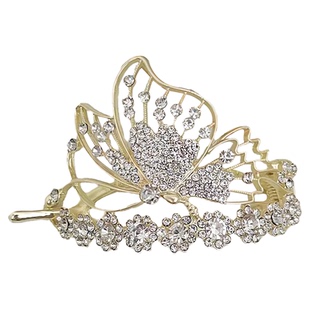 蝴蝶满钻扭扭夹新款头发夹子一字扣发夹高级感合金盘发夹水钻发饰