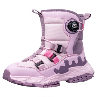 东北哈尔滨防水儿童雪地靴女孩防滑雪靴冬季加厚保暖大棉鞋男童靴