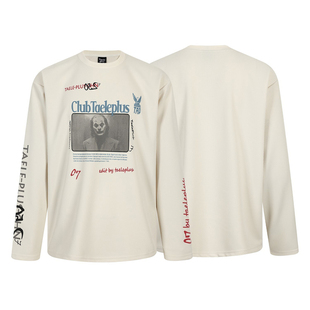 BurnBro美式复古vintage长袖T恤男女短款宽松粗纹编织华夫格卫衣