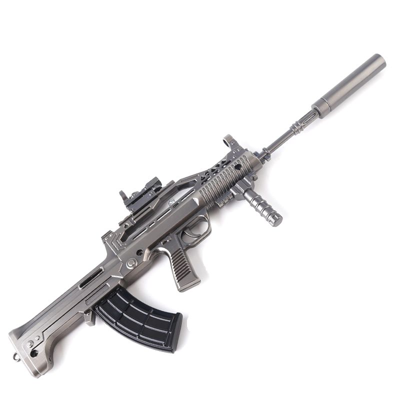 绝地大逃杀武器吃鸡QBZ95 MK14AUG MINI AWM模型枪合金兵器钥匙扣