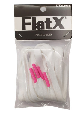 FlatX金属头扁鞋带140cm黑白色/