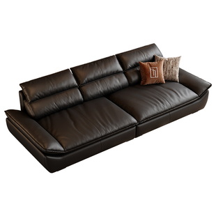 法莎蒂奥克兰帆船沙发极简客厅懒人沙发进口真皮超深坐宽羽绒沙发