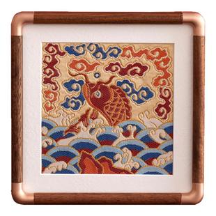 鱼跃龙门南京云锦研究所手工摆件中国特色工艺品商务礼品礼物送人