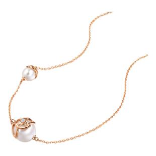 周生生DailyLuxe幸运连连珍珠莲花项链18K金颈链93570N