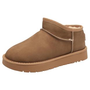 大东低帮雪地靴女款冬季2025新款厚底棉鞋女冬加绒保暖巨好看短靴