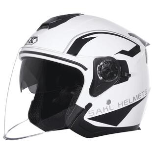 飒克摩托车头盔3c认证半盔冬季男女士四季通用双镜片电动车安全帽