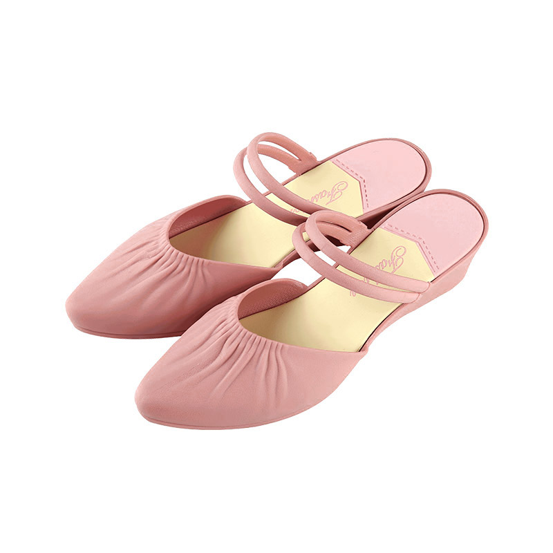 沙滩粗跟防滑凉鞋中跟两穿粗跟
