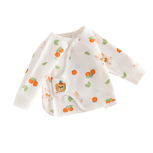 刚出生的婴儿衣服春季纯棉52码新生宝宝半背衣a类无骨和尚服上衣