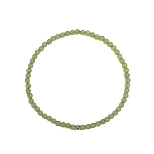 小圆珠子天然橄榄石3mm细手链叠戴小清新女可爱手串进口14k包金珠