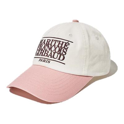 MARITHE拼色刺绣弯帽檐鸭舌帽