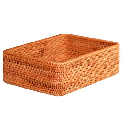 界河是藤桌面田园藤编收纳筐复古