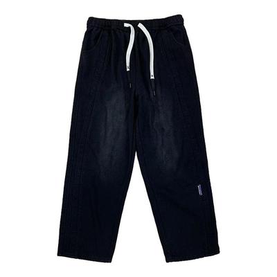 重工加绒牛仔裤阔腿休闲百搭长裤