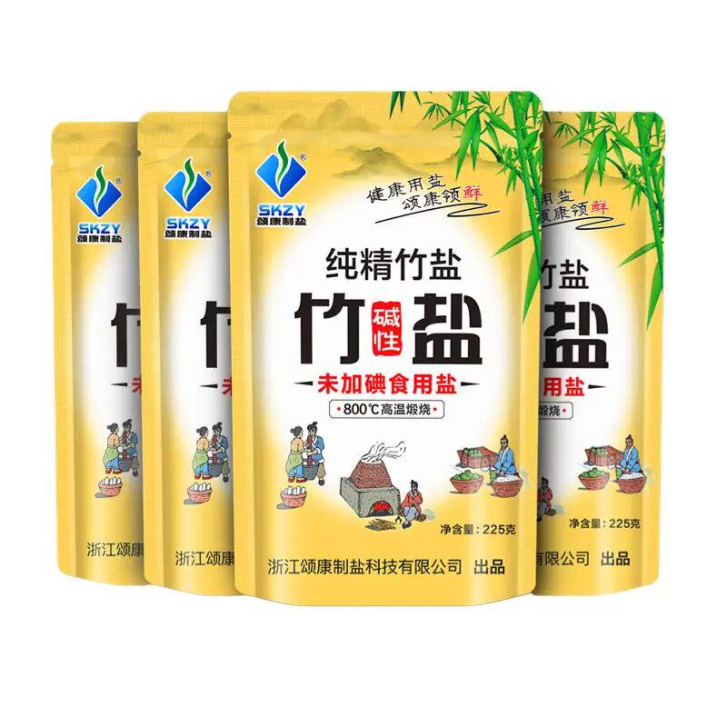 颂康制盐无碘竹盐3包家用食盐