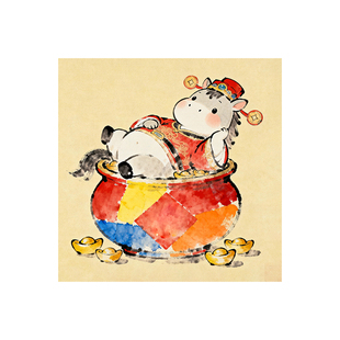 景阳阁微喷宣纸卡纸马上有福马年书法作品纸空白手写福字拼接小卡纸加厚半生熟15*15cm书法文创材料国风摆台