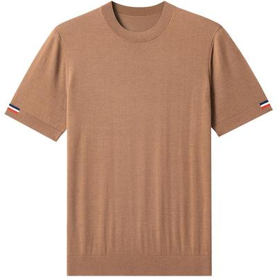 抗起球，男士短袖羊毛衫。