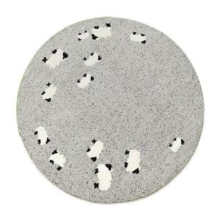 赛波斯无胶圆形地毯高级灰防水抗污抑菌儿童房客厅卧室青山美宿