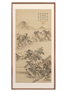 宋韵新中式玄关禅意山水挂画