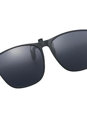 超轻墨镜大框夹片男女偏光太阳镜近视夹片式开车眼睛墨镜片可上翻