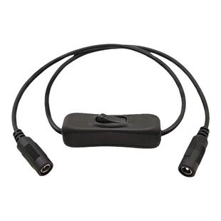 加粗DC5.5*2.1双公头线母头电源线带开关连接线9V12V转接头60cm长