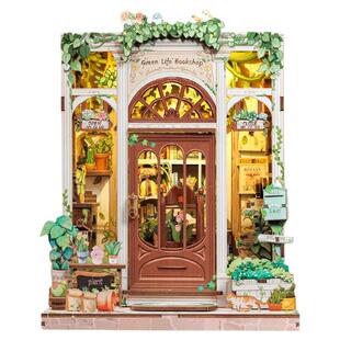 CuteBee香榭花舍绿意生活书店微缩场景模型小屋DIY木质拼装手工