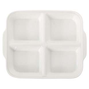 减脂分格餐盘家用高颜值一人食大人早餐四格分隔儿童陶瓷盘子白瓷