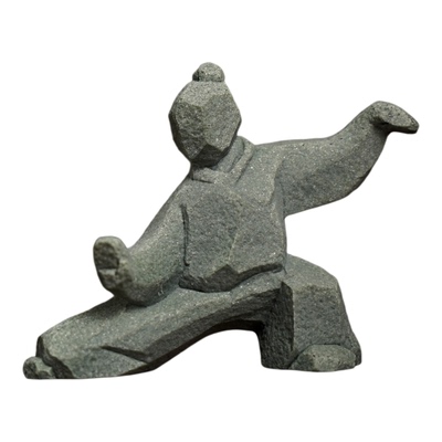 青砂造像镇纸石 创意太极拳文创镇尺毛笔架 文房四宝书法国画书房吉祥物摆件