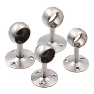 包邮实心加厚不锈钢圆头座衣架衣杆座和尚头衣管托座浴帘毛巾管座