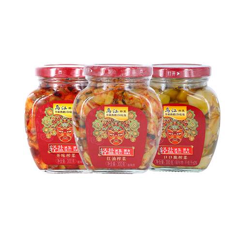 乌江榨菜瓶装300g*3涪陵榨菜组合微辣菜丝口口脆开味下饭菜咸菜