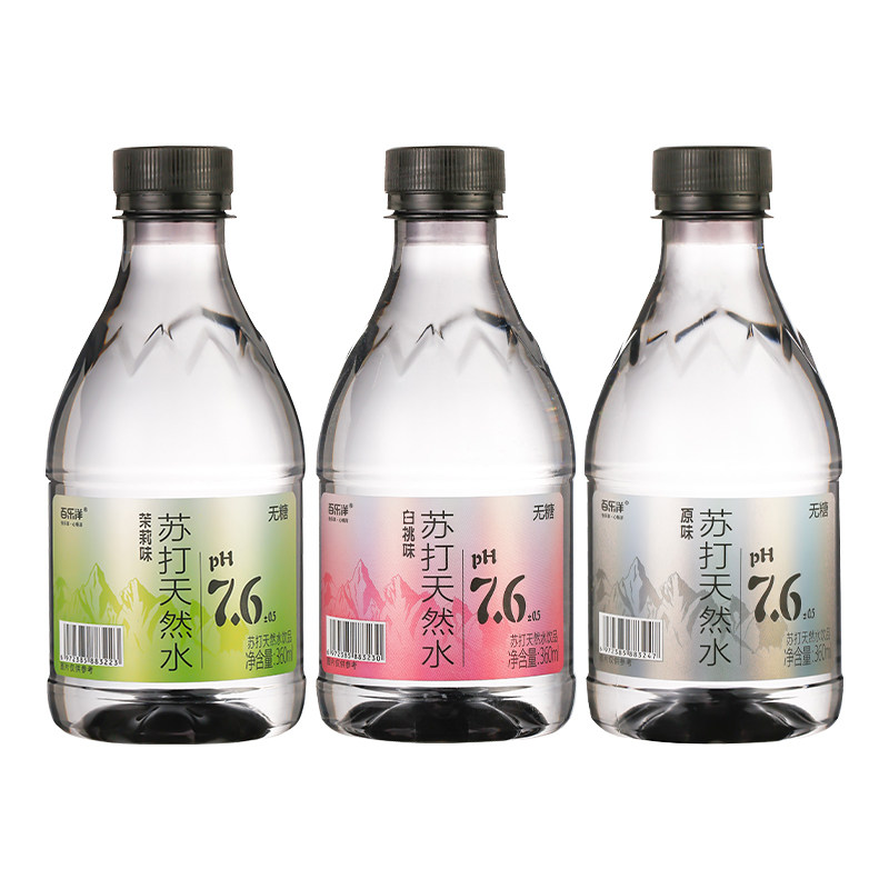 百乐洋网红苏打水茉莉白桃碱性水饮料批发整箱饮用水夏日必备小瓶
