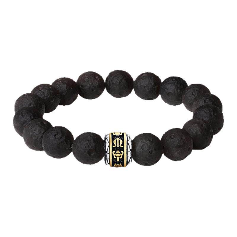 【生日礼物】周大生黑曜岩手串