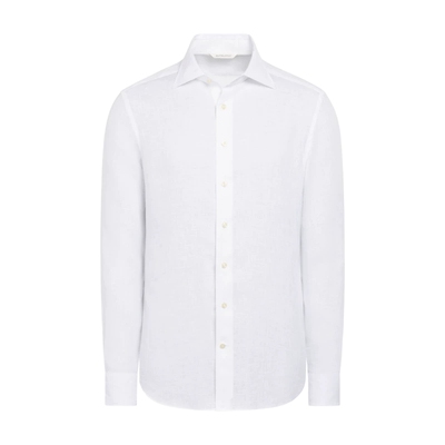 H7344A新品白色亚麻商务休闲衬衫