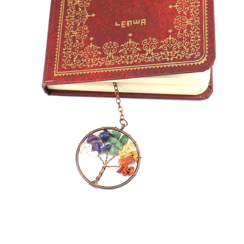 亚马逊热销天然碎石水晶生命手工书签书签BM08制作树个性