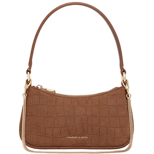 CHARLES&KEITH26春新款CK2-80151362-C鳄鱼纹单肩腋下包斜挎包女
